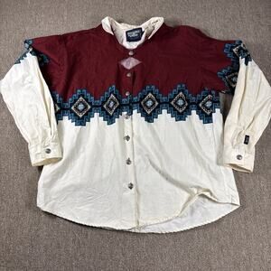 Vintage Brooks & Dunn Women’s Western Long Sleeve Shirt Southwestern Large